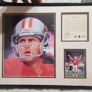 49ers Framed Wall Art with Red Accents Steve Young & Jerry Rice. Numbered